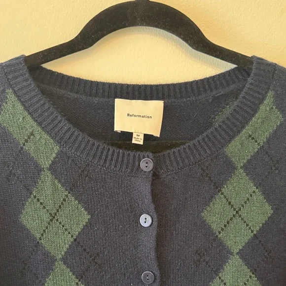 Reformation Clara Argyle Cardigan - Picture 6 of 6
